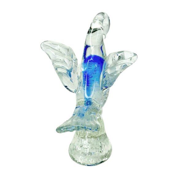 Murano Hand-Blown Glass Dove Bird Figurine Decor Controlled Bubbles Paperweight - Picture 2 of 10